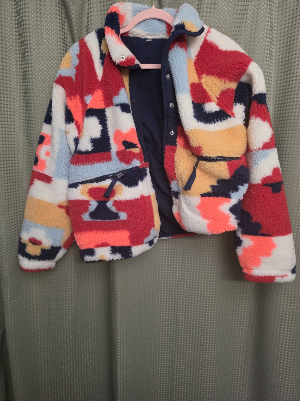 Womens Colorblock Sherpa Jacket - Multi